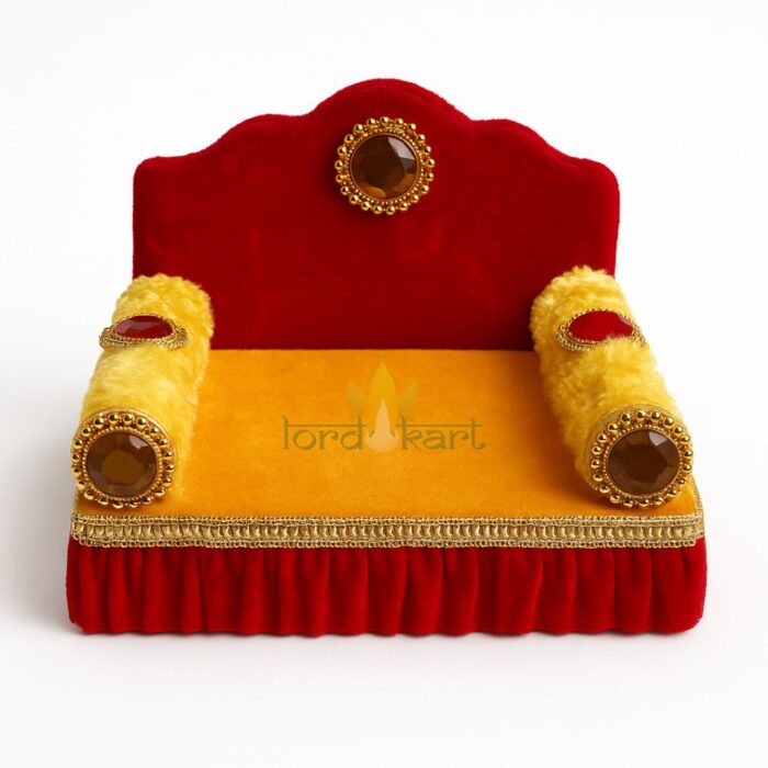 Yellow Laddu Gopal Silk Singhasan